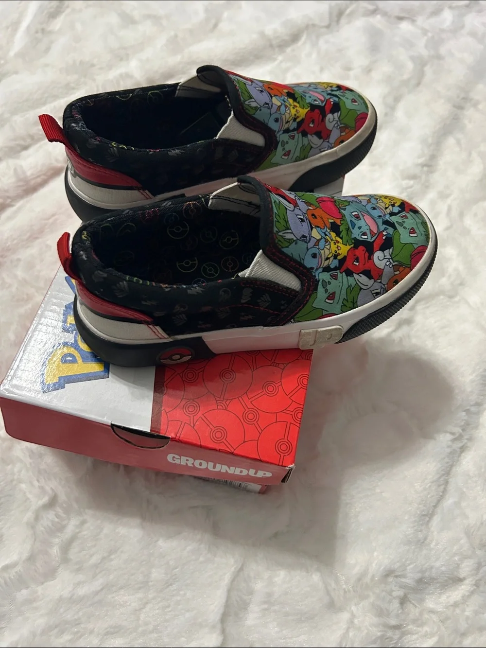 GroundUp Kids Slip-On Sneakers with Multicolor Pokemon Print